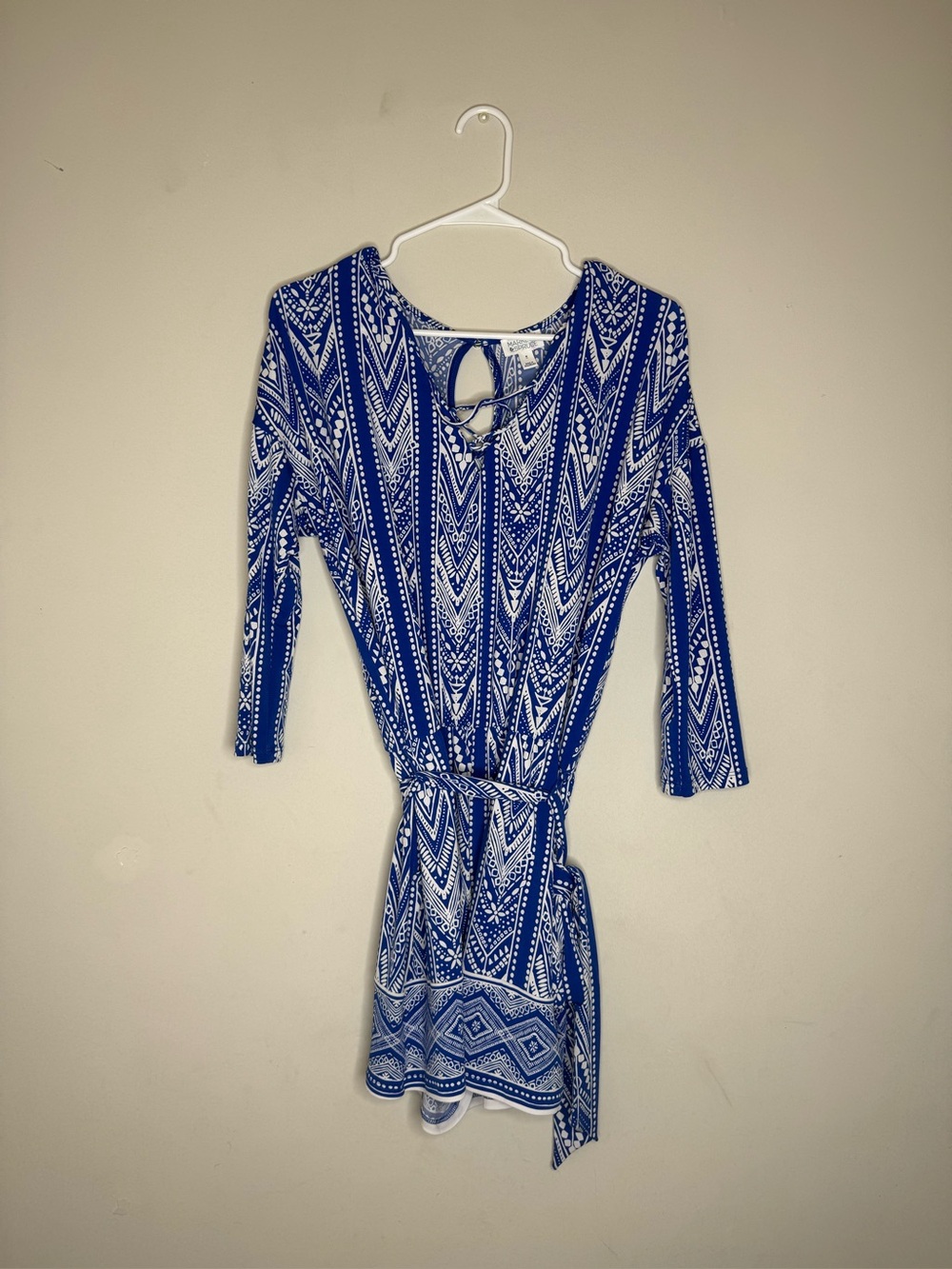 Market & Spruce Blue and White romper with shorts